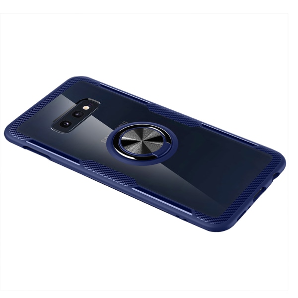Samsung Galaxy S10e - Beskyttelsesdeksel med ringholder Blå/Blå