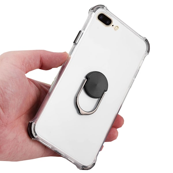 Smidigt Smart Silikonskal Ringhållare - iPhone 8 Plus Blå Blå