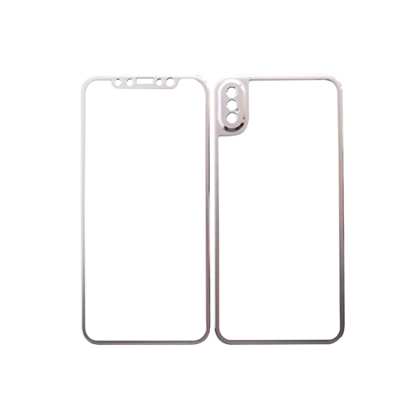 Dobbeltsidig skjermbeskytter fra HuTech (Aluminium) for iPhone X/XS Silver