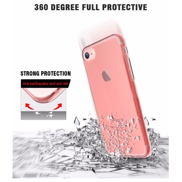 Smart dobbeltsidet silikonetui - iPhone SE 2020 Rosa