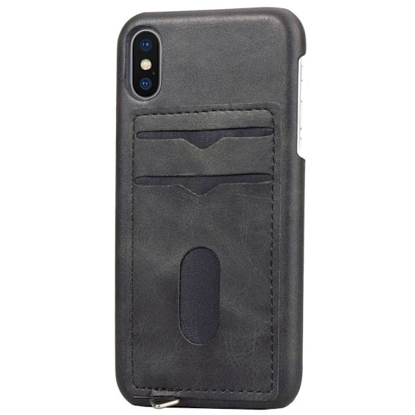 iPhone X/XS - Elegant Kraftfullt Skal med Kortfack Ljusbrun