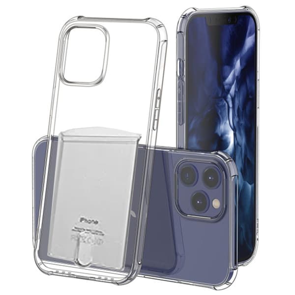 Glat stødabsorberende cover med kortrum - iPhone 13 Pro Max Genomskinlig