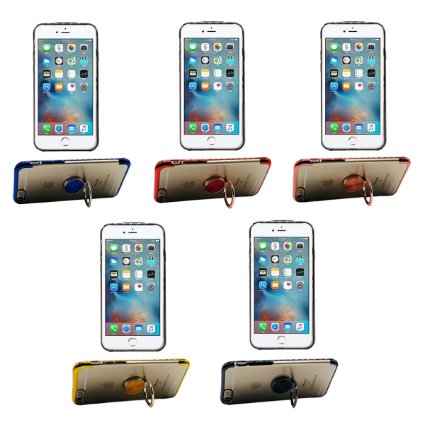 Eksklusivt silikonecover med ringholder - iPhone 5/5S Röd