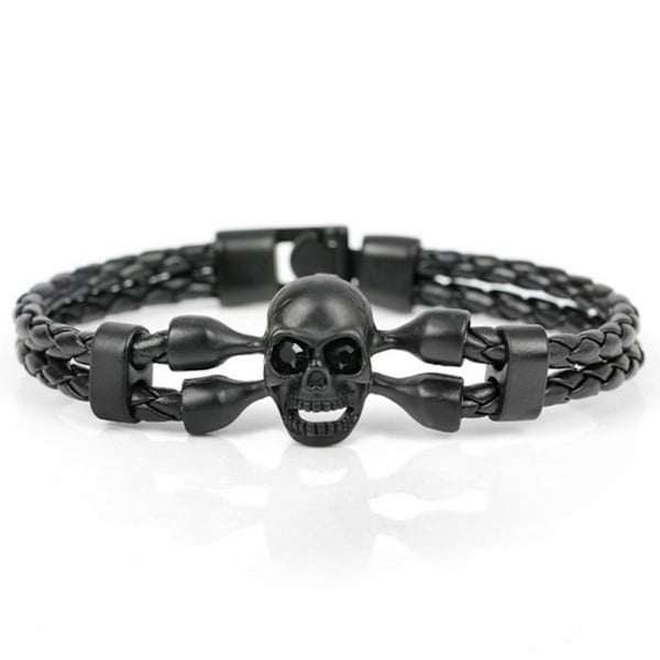 Stilsäkert Slittåligt Rockigt Döskalle Skull Armband Svart