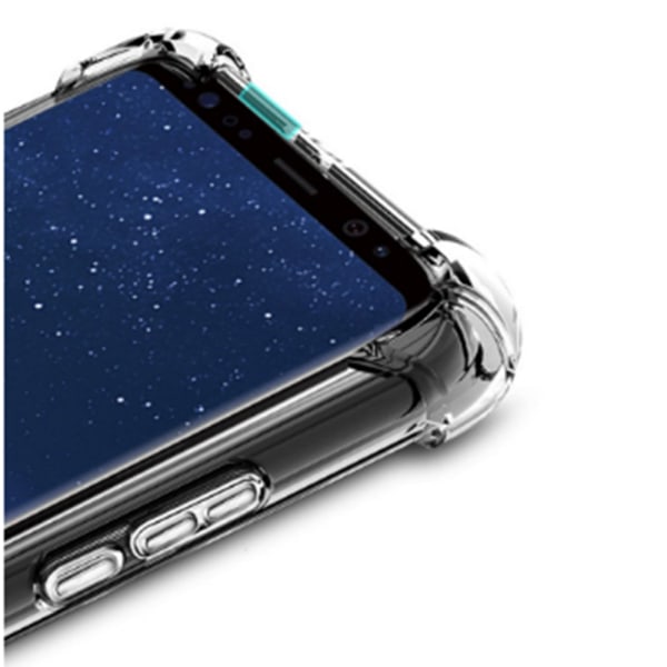 iPhone X/XS - Kraftfuldt silikonetui med kortrum Transparent/Genomskinlig