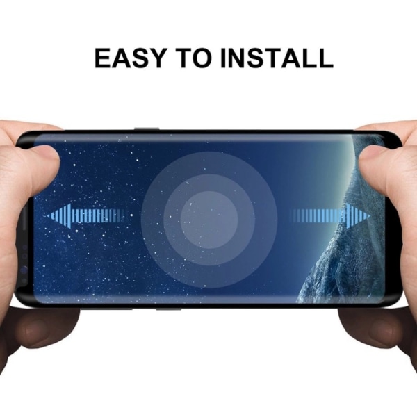 Samsung Galaxy S8+ skærmbeskytter CASE-venlig HuTech ORIGINAL Svart
