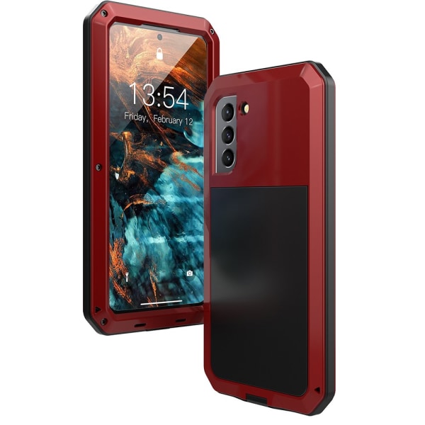 Kraftigt Skyddande Aluminium Skal - Samsung Galaxy S21 Plus Röd