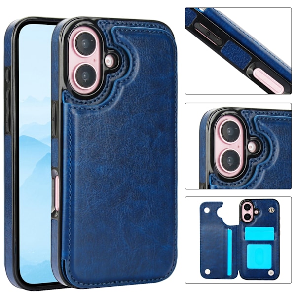 iPhone 16 - NKOBEE Wallet Case - Elegant, Praktisk och Säker Röd