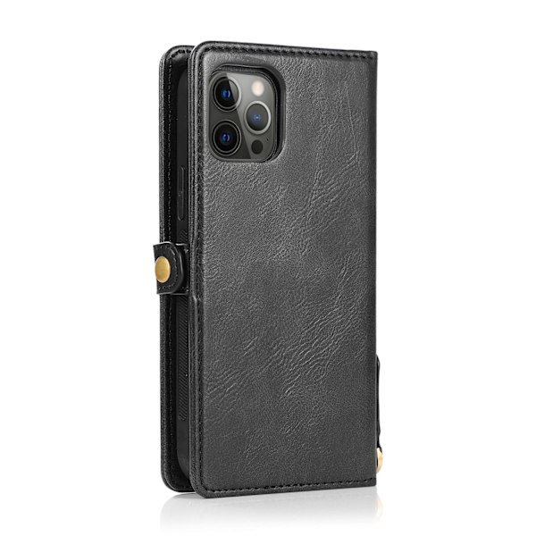 Elegant plånboksfodral i läder för iPhone 15 Pro Max Red