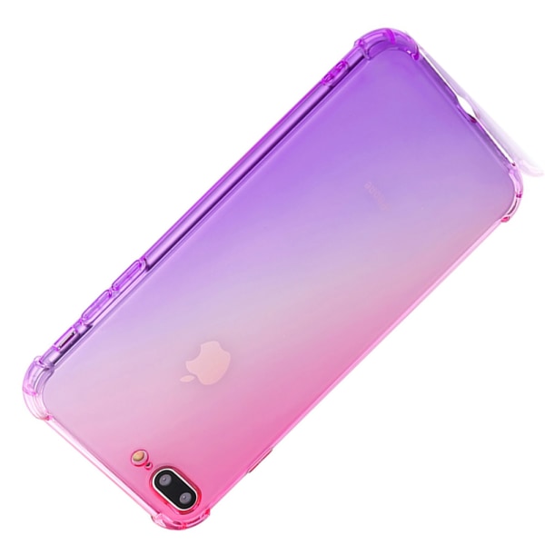 Støtdempende silikondeksel - iPhone 8 Plus Blå/Rosa