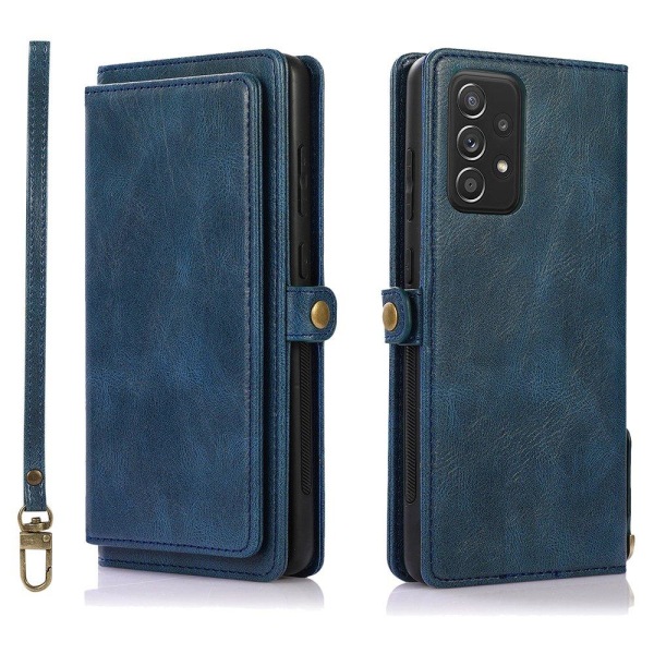 Stilfuldt 2 i 1 Wallet etui - Samsung Galaxy A72 Mörkblå