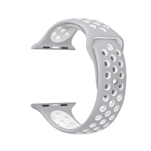 Apple Watch 42mm - NORTH EDGEs Praktiska Silikonarmband ORGINAL Grå/Vit M