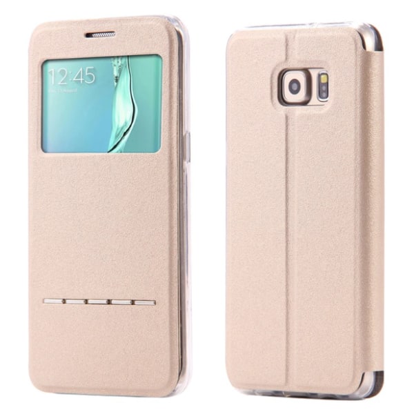 Smart cover med svarfunktion - Samsung Galaxy J7 (2017-model) Guld