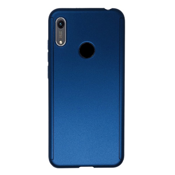 Huawei Y6 2019 - Elegant robust dobbeltsidet cover Blå