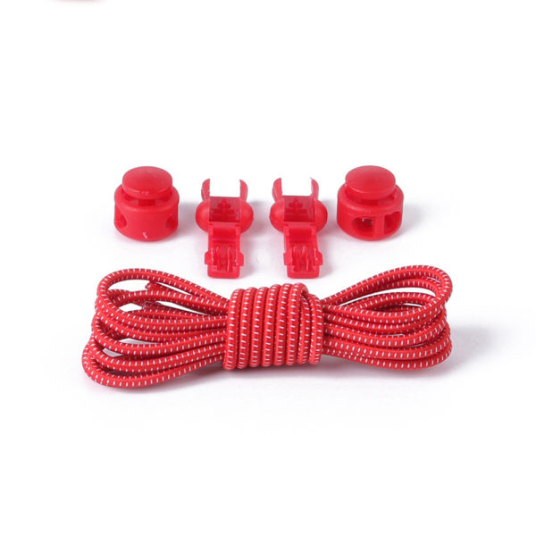 Praktiske elastiske skolisser med snøring (flere farger) Röd