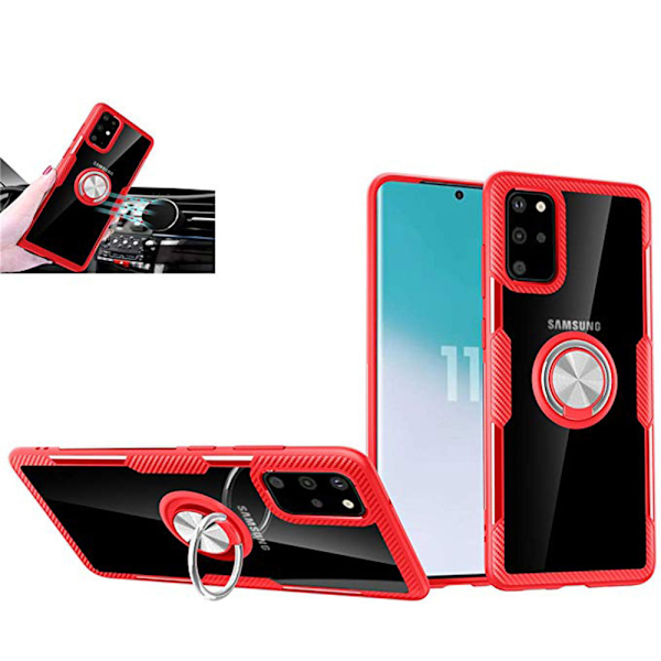 Stilsäkert Skyddsskal med Ringhållare - Samsung Galaxy S20 Plus Röd