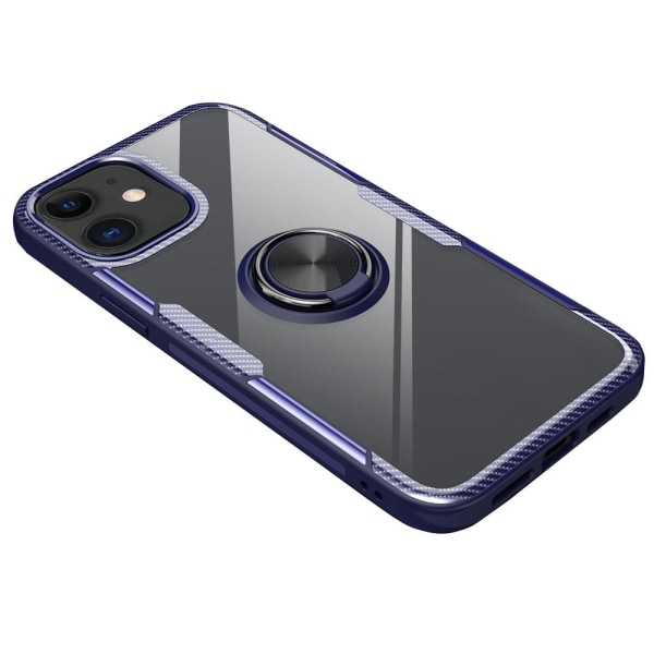 Glat etui med ringholder LEMAN - iPhone 12 Blå
