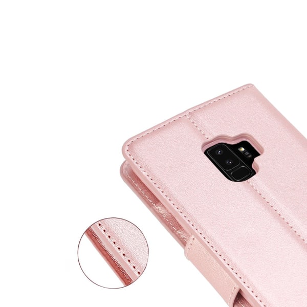 DAGBOK - Fleksibelt etui med lommebok til Samsung Galaxy S9 Rosa