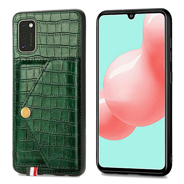 Samsung Galaxy A41 - Genomtänkt Skal med Kortfack Grön