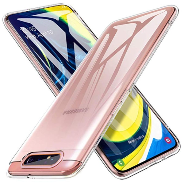 Robust silikonbeskyttelsesdeksel - Samsung Galaxy A80 Transparent/Genomskinlig