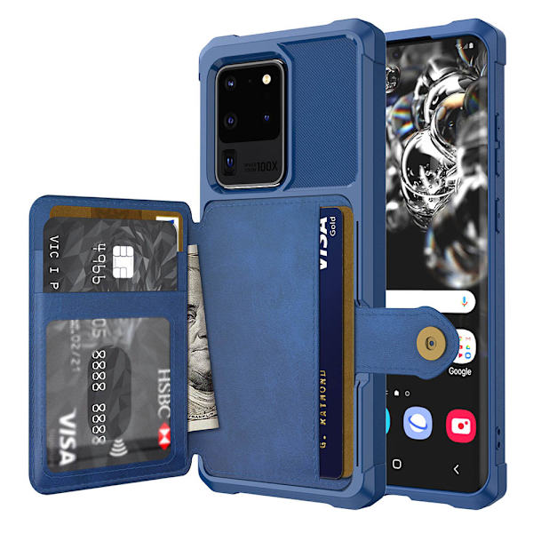 Praktiskt Skal med Korth�llare - Samsung Galaxy S20 Ultra Grön