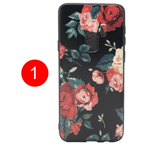 LEMAN-deksel med blomstermotiv til Samsung Galaxy S9 Plus 1