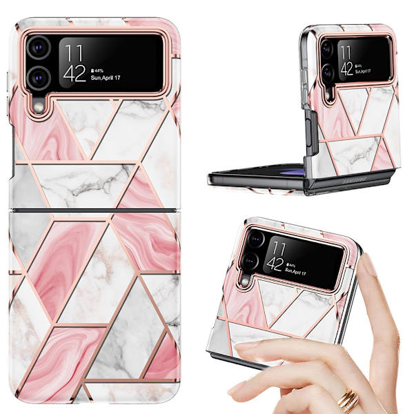 Elegant Marmor-design deksel - Samsung Galaxy Z Flip 3 Rosa