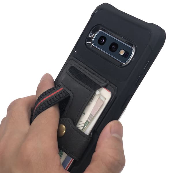 Samsung Galaxy S10E - Robust Skal med Kortfack Röd Röd