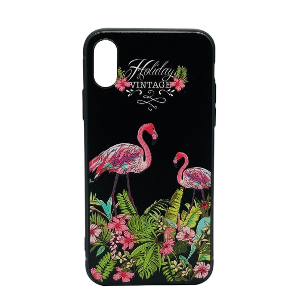 Cover i retro design (Black Flamingo) til iPhone X/XS