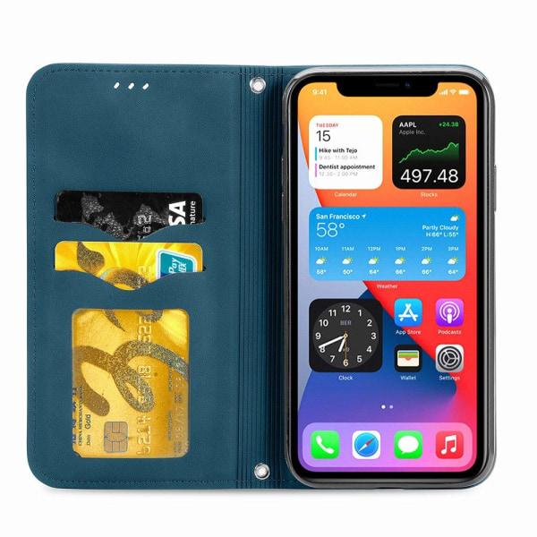 Gjennomtenkt lommebokdeksel - iPhone 12 Pro Mörkgrön