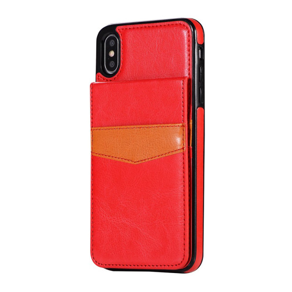 iPhone XR - Cover med pung og kortrum Röd