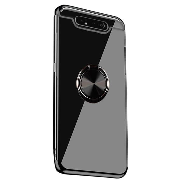 Smidigt Silikonskal med Ringhållare FLOVEME - Samsung Galaxy A80 Silver