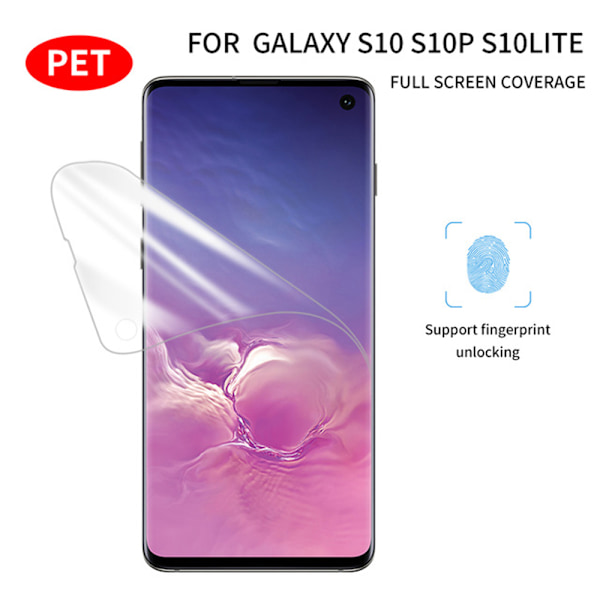 Galaxy S10e Pehmeä näytönsuoja PET 9H 0,2mm Transparent