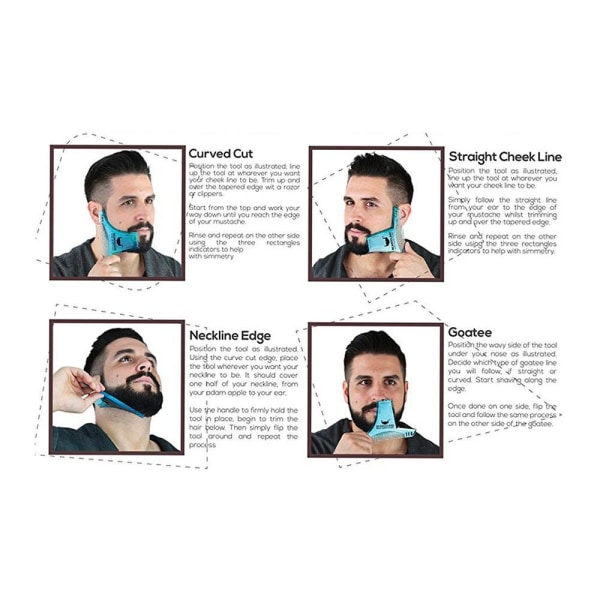 Effektivt glat skægkam/skægstylingsværktøj Grön