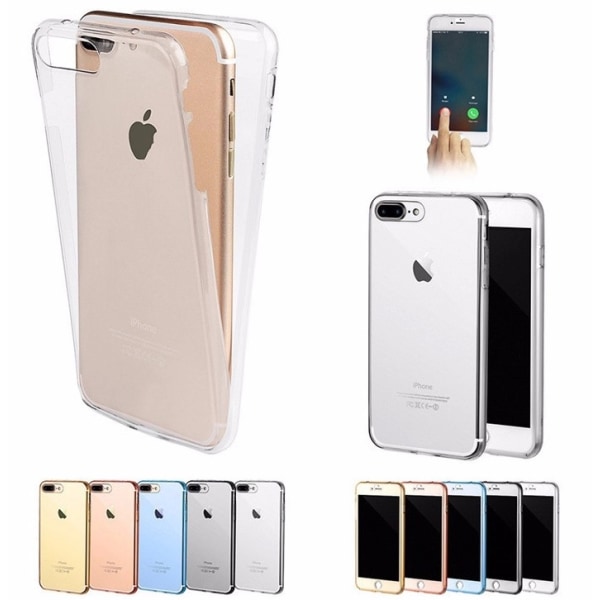 iPhone 6/6S Plus Dobbelt Silikone Cover med TOUCH FUNKTION Blå