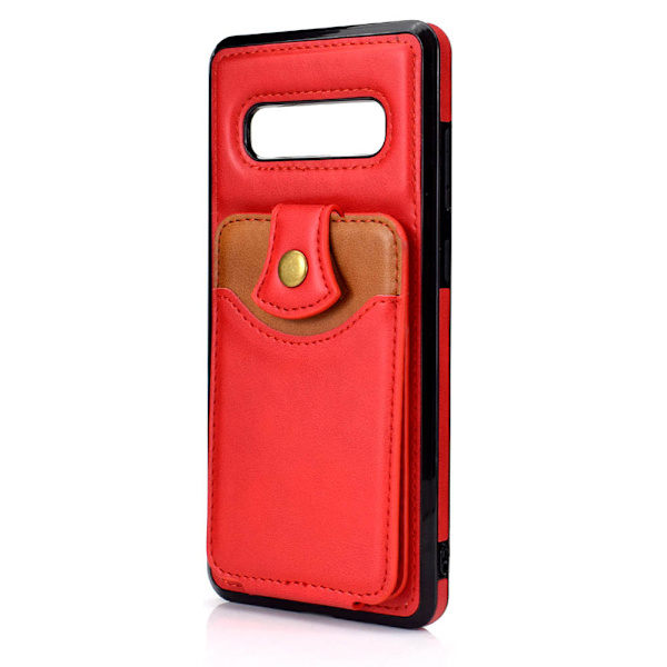 Glat stilfuldt cover med kortrum - Samsung Galaxy S10 Plus Grå