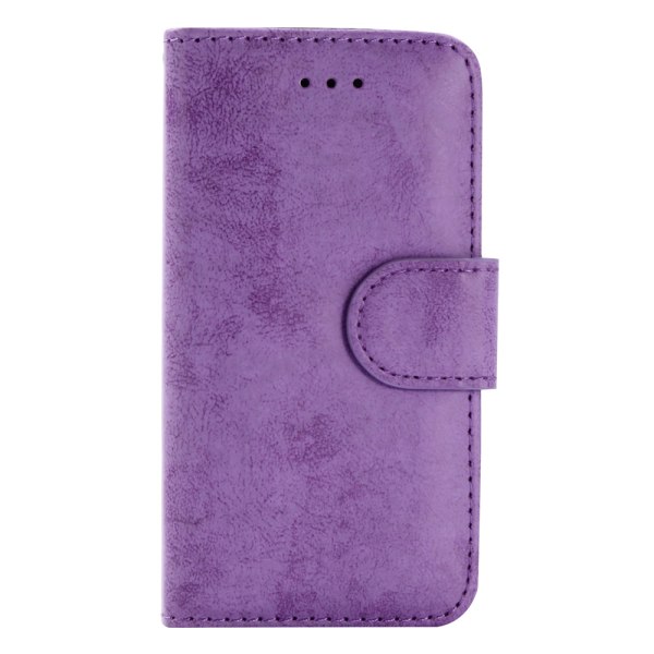 iPhone 5/5S/SE - Silk-Touch Fodral med Plånbok och Skal Lila