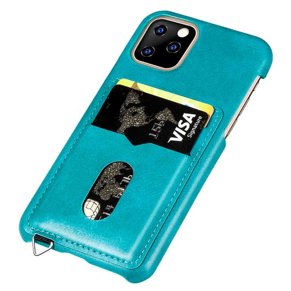 Smidig Leman Skal med Kortfack - iPhone 11 Pro Max Havsgrön
