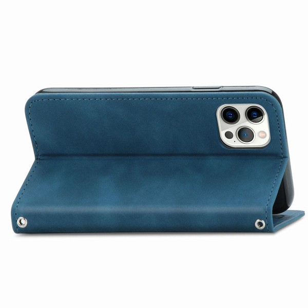 Tyylikäs lompakkokotelo - iPhone 12 Pro Max Mörkblå
