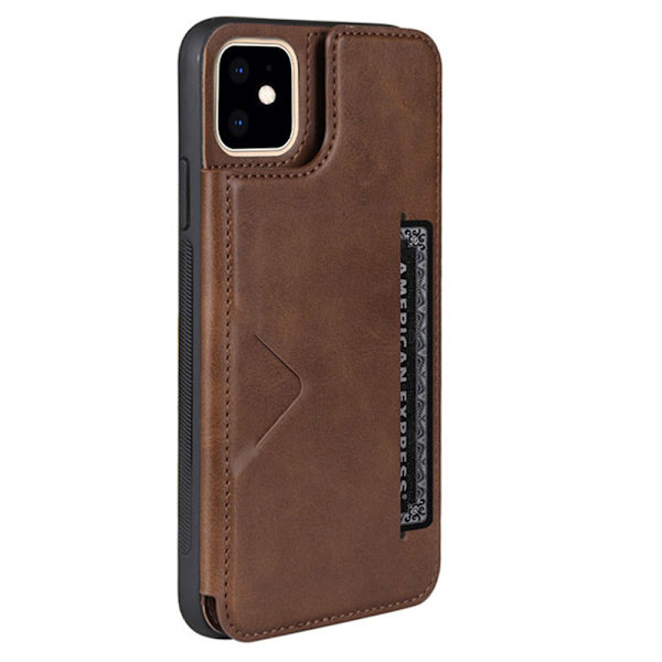 iPhone 11 - Skyddsskal med Korthållare Brun