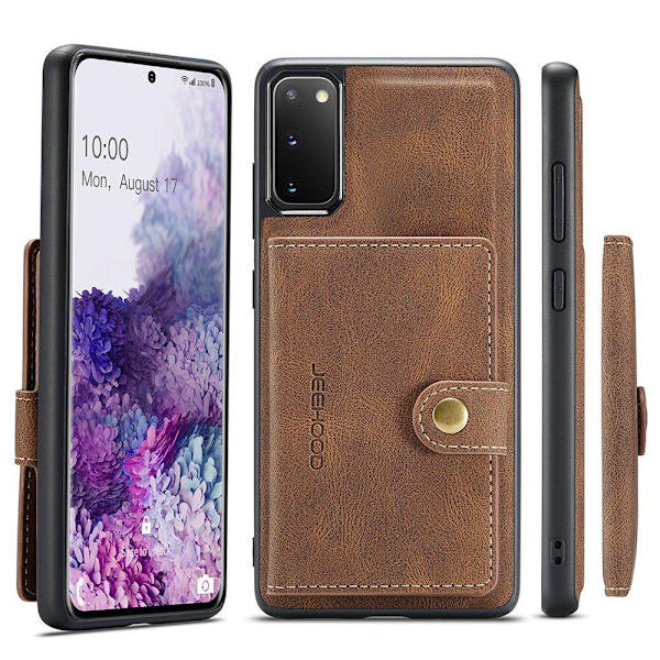 Smidigt Skal med Korthållare - Samsung Galaxy S20 FE Brun