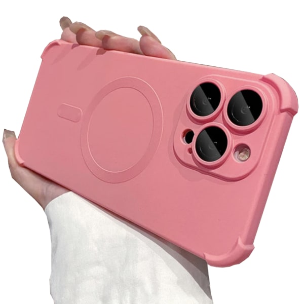 iPhone 12 Pro Max - Silikondeksel med magnetisk støtbeskyttelse Rosa