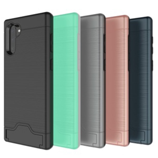 Samsung Galaxy Note10 - Effektfullt Skal med Kortfack Grön