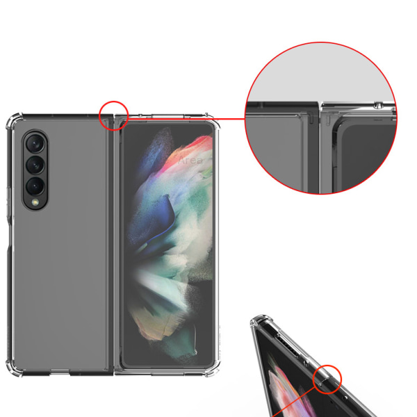 Skyddande Silikonskal - Samsung Galaxy Z Fold 3 Genomskinlig