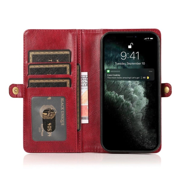 Smooth Stilig 2-1 lommebokdeksel - iPhone 12 Mini Röd