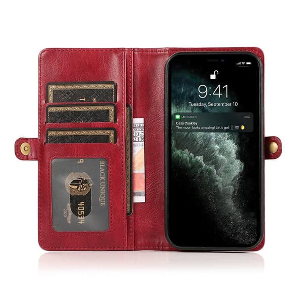 Tyylikäs 2-in-1 lompakkokotelo - iPhone 12 Mini Röd