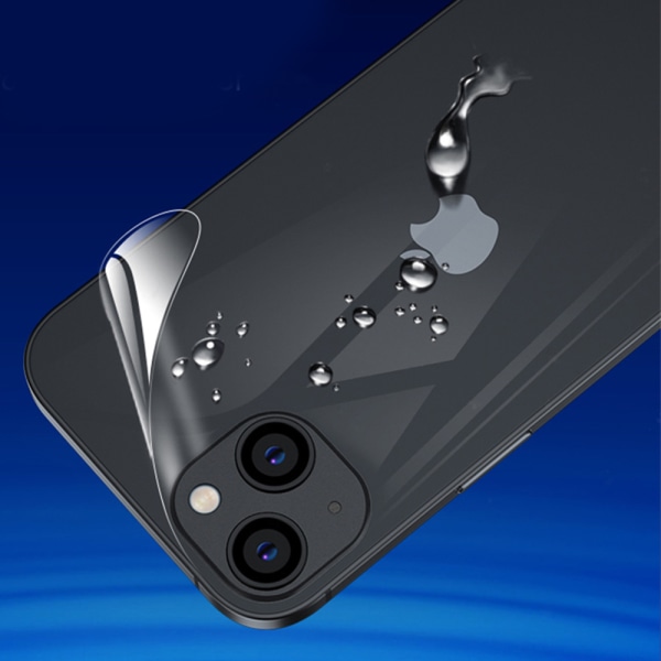 2-PAKK iPhone 13 Hydrogel Bakskjermbeskytter 0,3 mm Transparent/Genomskinlig