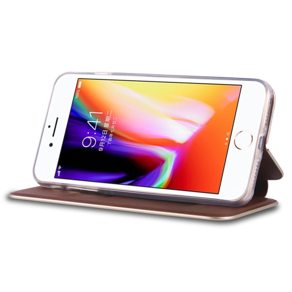 Smart Protective Wallet Case - iPhone SE 2020 Brun