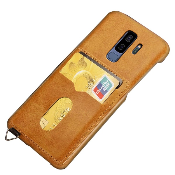 Samsung Galaxy S9+ - Vintage Skal med Kortfack (LEMAN) Rosaröd