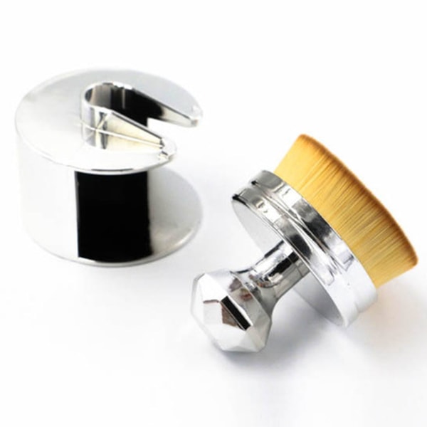 Mjuk Oval Makeupborste med Perfekt Lagringslösning Guld